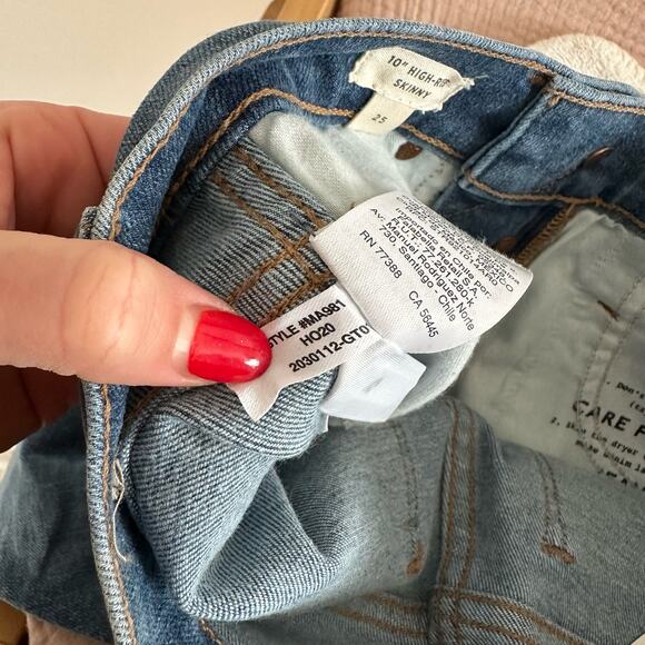 Madewell 10" High-Rise Skinny Jeans in Dewitt Wash Button-Front Denim 25 - Picture 12 of 13